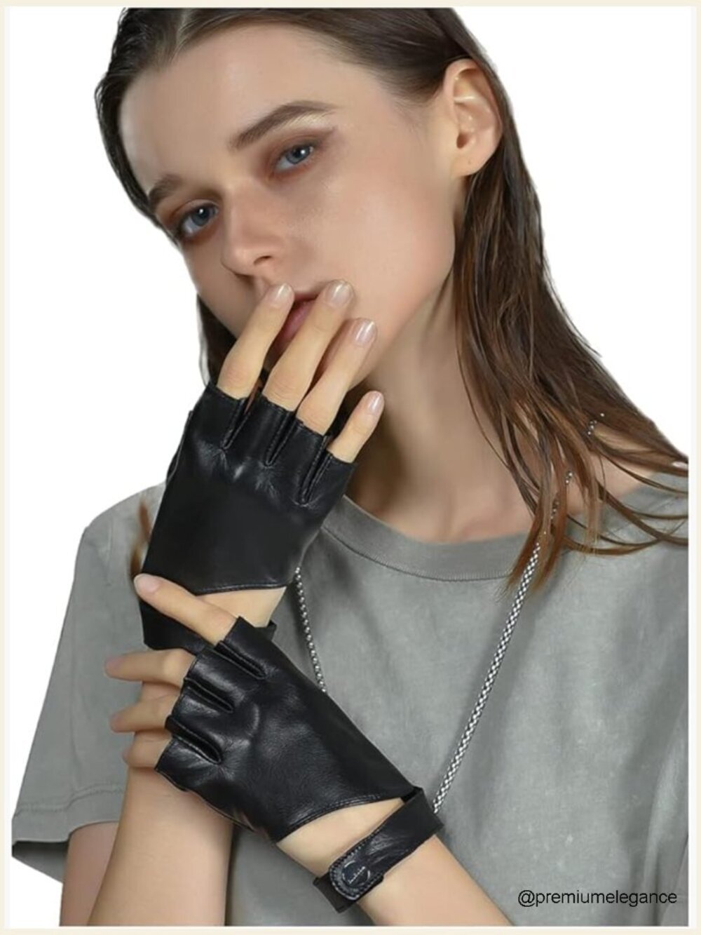 Fingerless Leather Gloves for Driving Motorcycle Unlined Half Finger